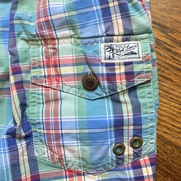 POLO Ralph Lauren plaid swim trunks medium - Picture 6 of 6